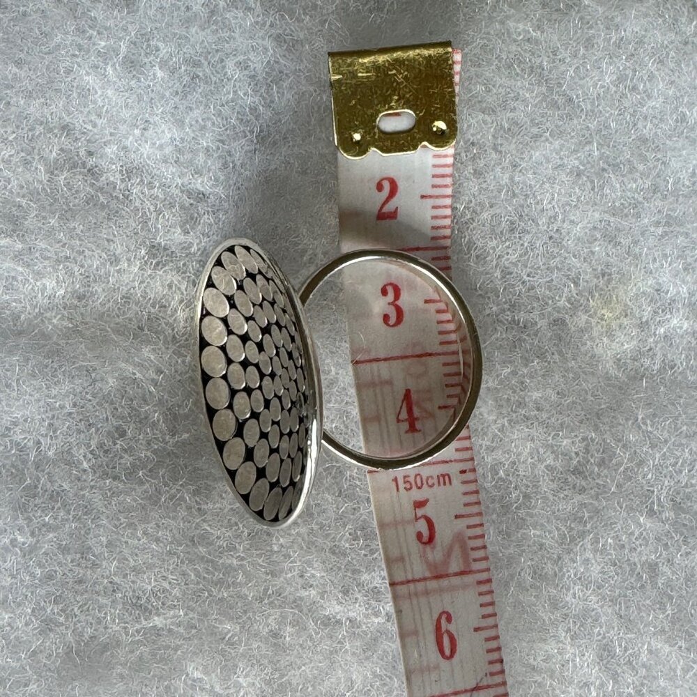 Silver Hammered Disk Ring - image 4